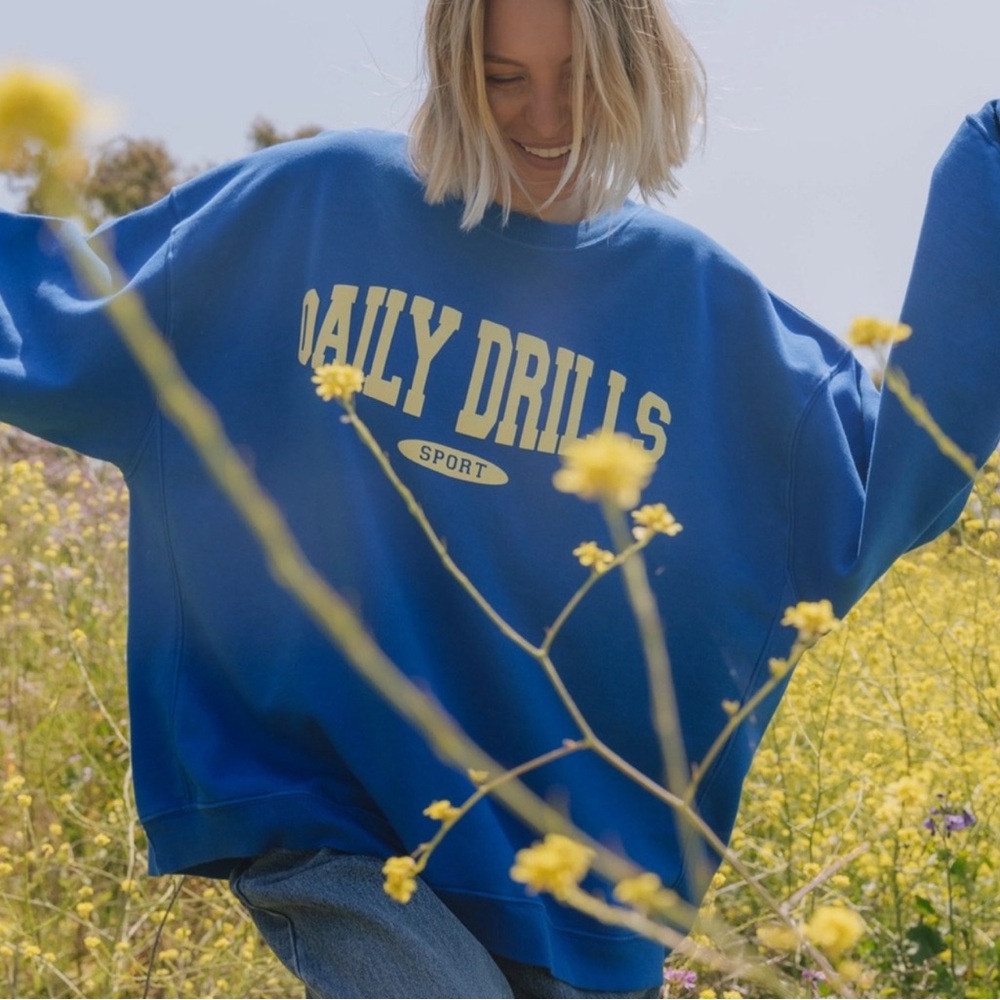 Daily Drills Cobalt/Lemonade Oversized Sport Crew XS/S